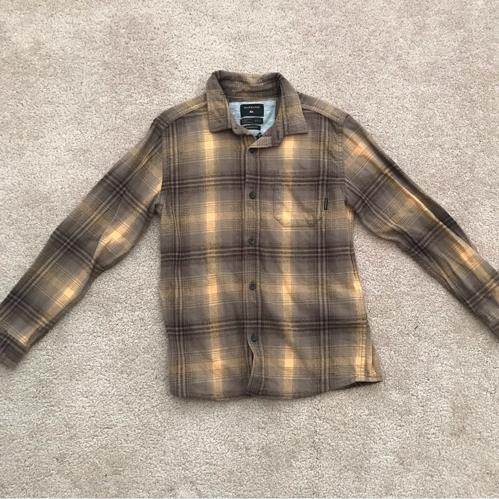 Boys Quiksilver Brown Plaid Shirt